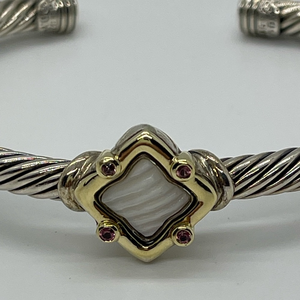 David Yurman Vintage Quatrefoil 5mm bracelet with gold - Picture 3 of 9